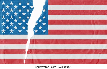 Torn and grunge flag of USA.