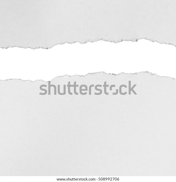 torn and hole in paper on white background with\
clipping path.