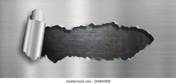 Torn Metal Hole Background