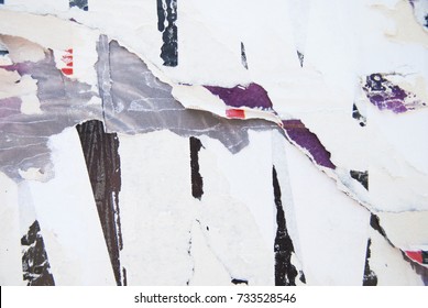 torn off street poster billboard, creative ripped paper background texture   