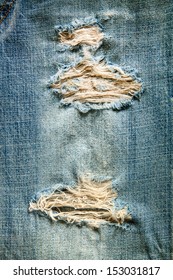 Torn Old Blue Jeans Background