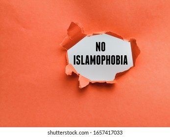 Torn out paper written NO ISLAMOPHOBIA