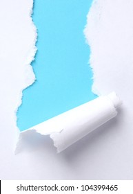 Torn Paper  With Blue Background