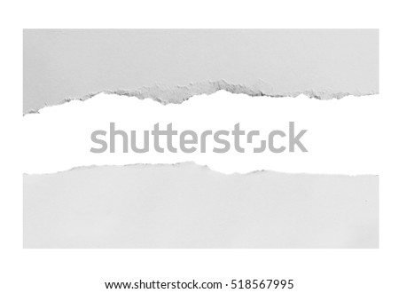 torn paper on white background with clipping path.