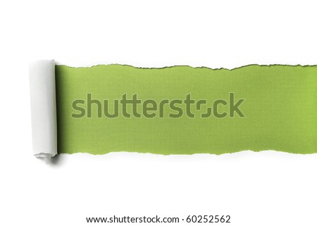 Torn Paper with space for text showing a blue background