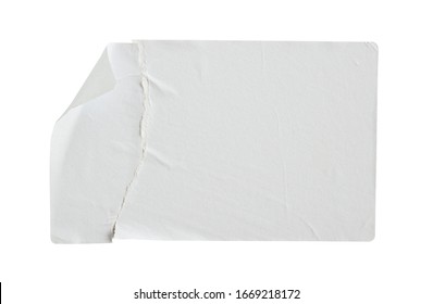 Torn Paper Sticker Label Isolated On White Background