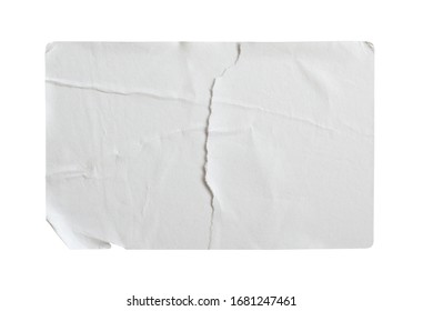 Torn Paper Sticker Label Isolated On White Background