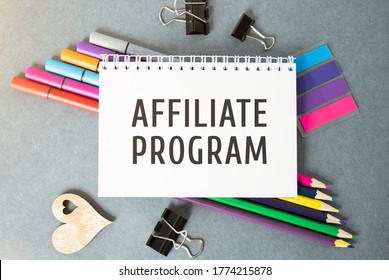 Torn paper with word AFFILIATE PROGRAM. Conceptual Images