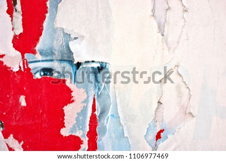 Torn posters grunge creased crumpled paper texture background ripped grunge backdrop surface placard