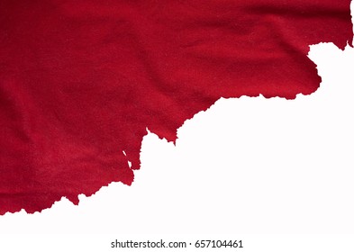 Torn red fabric, detail for designers ideas