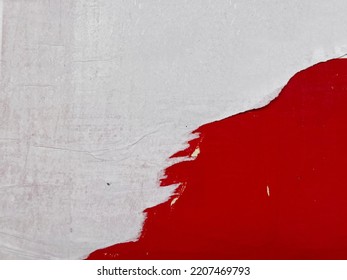 Torn ripped white and red colour abstract textured torn street poster placard layers  - Shutterstock ID 2207469793