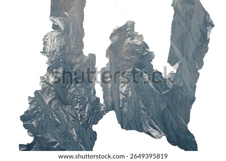 Torn Rough Plastic Texture Piece with Jagged Edges - on White Background for Creative Design