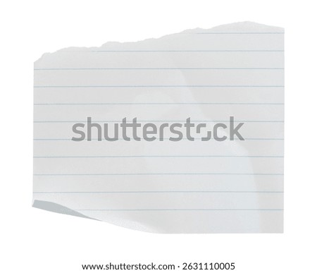 Torn sheet of notepad paper, isolated on a transparent background. Office blank paper concept