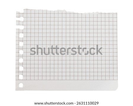 Torn sheet of notepad paper, isolated on a transparent background. Office blank paper concept