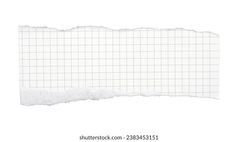 Torn striped paper sheet isolated on white background