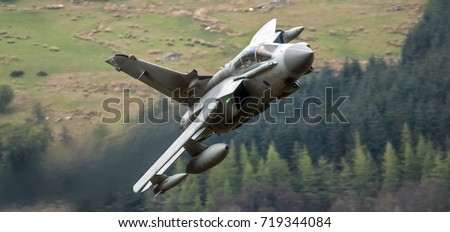 Tornado GR4 fighter bomber jet flying low level