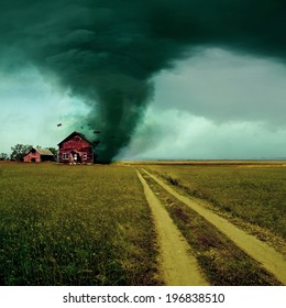 Tornado Hitting A House