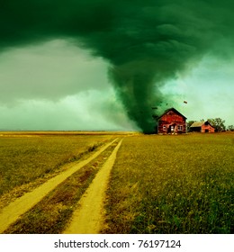 Tornado Hitting A House