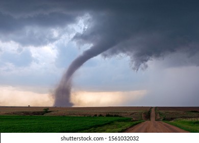 Tornado and supercell thunderstorm in Nebraska