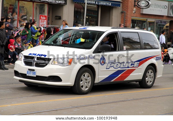 TORONTO - APRIL 8: A police vehicle on April 8,\
2012 in Toronto. The Toronto Police is the largest municipal police\
service in Canada and second largest police force in Canada after\
the RCMP.