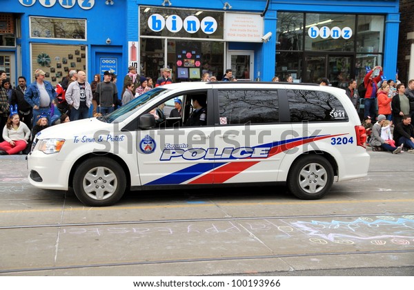 TORONTO - APRIL 8: A police vehicle on April 8,\
2012 in Toronto. The Toronto Police is the largest municipal police\
service in Canada and second largest police force in Canada after\
the RCMP.
