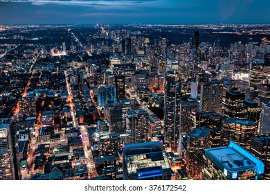 Toronto By Night From Above