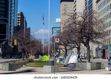 Toronto Canada 03/27/2020 Homeless Tents In The City