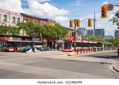 Toronto, Canada - 2 July 2016: Toronto Streetcar System Is Operated By Toronto Transit Commission (TTC).