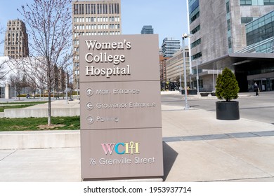 Toronto, Canada- April 10, 2021: Women’s College Hospital (WCH) Sign In Toronto WCH Is A Teaching Hospital In Downtown Toronto.