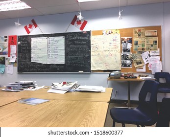 Toronto, Canada - April 15, 2017: Language Instruction For Newcomers To Canada(LINC) School On Victoria Street In Toronto. A View Of Classroom For Learning English Language.