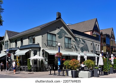 Toronto, Canada - Aug 12, 2022: Sassafraz Is A Fashionable Yorkville Landmark Serving French-inspired Canadian Cuisine. Celebrities Can Be Seen There During The Toronto International Film Festival