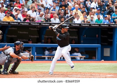 TORONTO, CANADA - AUG 28:  Reigning AL Home Run King Jose Bautista At Bat Against The Tampa Bay Rays At The Rogers Centre August 28, 2011 In Toronto, Ontario, Canada.