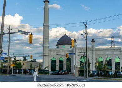 Toronto, Canada, August 2015 - Man of islamic faith walks to mosque on Lawrence avenue for prayer time