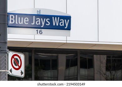 Toronto Canada August 26, 2022; A Blue Jays Way Street Sign, Honoring The Toronto Blue Jays Baseball Team Near The Rogers Centre ( Formerly Skydome ) Baseball Stadium In Toronto