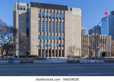 TORONTO, CANADA - JANUARY 1, 2017: Toronto Courthouse On January 1, 2017. 
Toronto Courthouse Is A Branch Of The Ontario Superior Court Of Justice.

