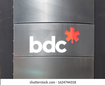 Toronto Canada January 23, 2020; Business Development Bank Of Canada BDC Sign At The Toronto Office On King Street