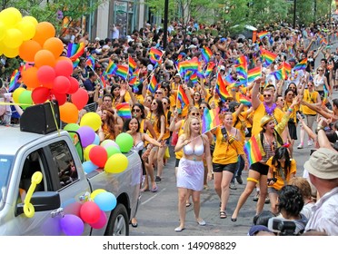 TORONTO, CANADA - JULY 1: 32 Pride Parade The Closing Activity Of The Toronto Pride Festival Which Celebrates The History, Diversity And Future Of The Gay Community As Seen On July 1, 2012 In Toronto 