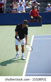 Toronto, Canada - July 19: Arnaud Clement (FRA) Playing The Match At Tennis ATP Masters Series Tournament