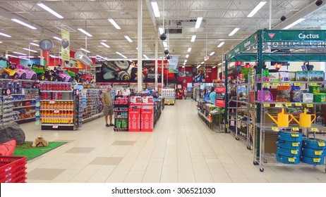 TORONTO, CANADA - JULY 27, 2015: The interior of a Canadian Tire store in Toronto, Canada.
