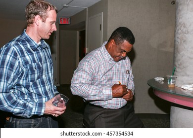 TORONTO, CANADA - JULY 9, 2016: Former Toronto Blue Jay Outfielder And MVP George Bell Signs Autographs At Toronto Baseball Legends Event. 