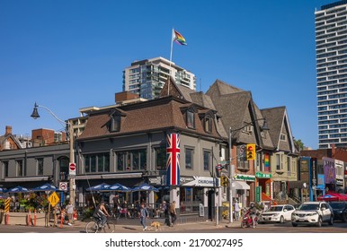 TORONTO, CANADA - JUNE 04 , 2022: Toronto's Village -  The Core Of The LGBTQ Community In Downtown