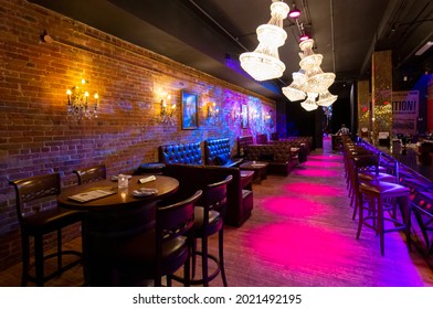 Toronto, Canada, June 16, 2021: Toronto Bars during Covid time at trendy entertainment district
