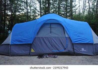 Toronto Canada June 22 2022 Concept Large Family Tents On A Campsite Campground Group Camping Vacation Family Camping Trip