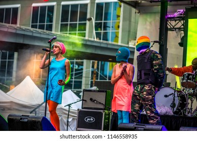 Toronto, Canada - June 28 2015: Pussy Riot (Nadezhda Tolokonnikova) Performing At Toronto Pride Festival.