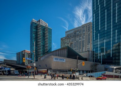 TORONTO, CANADA - JUNE 8, 2016: Day View To The Sony Centre For The Performing Arts On Yonge St, Downtown Toronto, Canada