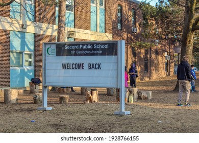 Toronto, Canada - March 03, 2021: The Toronto District School Board (TDSB) School  In Toronto. TDSB Is The English-language Public-secular School Board For Toronto.