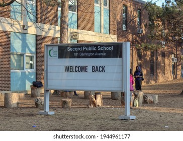 Toronto, Canada - March 03, 2021: The Toronto District School Board (TDSB) School  In Toronto. TDSB Is The English-language Public-secular School Board For Toronto.