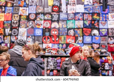 TORONTO, CANADA - MARCH 17, 2017: People Shopping At 2017 TORONTO COMIC CON.