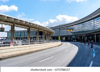 Toronto, Canada - March 19, 2019: Exterior view of Toronto Pearson Airport in Toronto, Canada. Pearson is the largest and busiest airport in Canada.