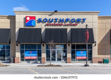 Toronto, Canada - March 3, 2018: Southport Outdoor Living Store Front At Vaughan Mills Shopping Centres, A Canadian Store For Outdoor Furniture Products.